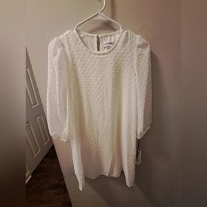 Calvin Klein, NWT, Women's, Dress, Long-sleeved, Size 8, Color White